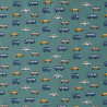 Algodón estampado LUIGI Verde veronés / Mostaza